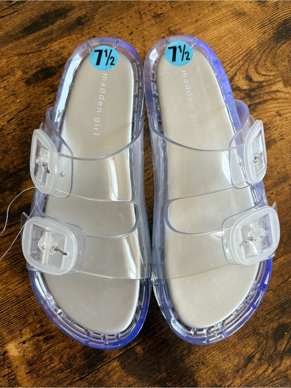 Madden Girl Clear Jelly slides